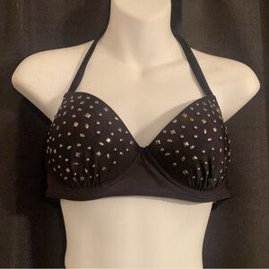 Black bikini top with gun metal studs